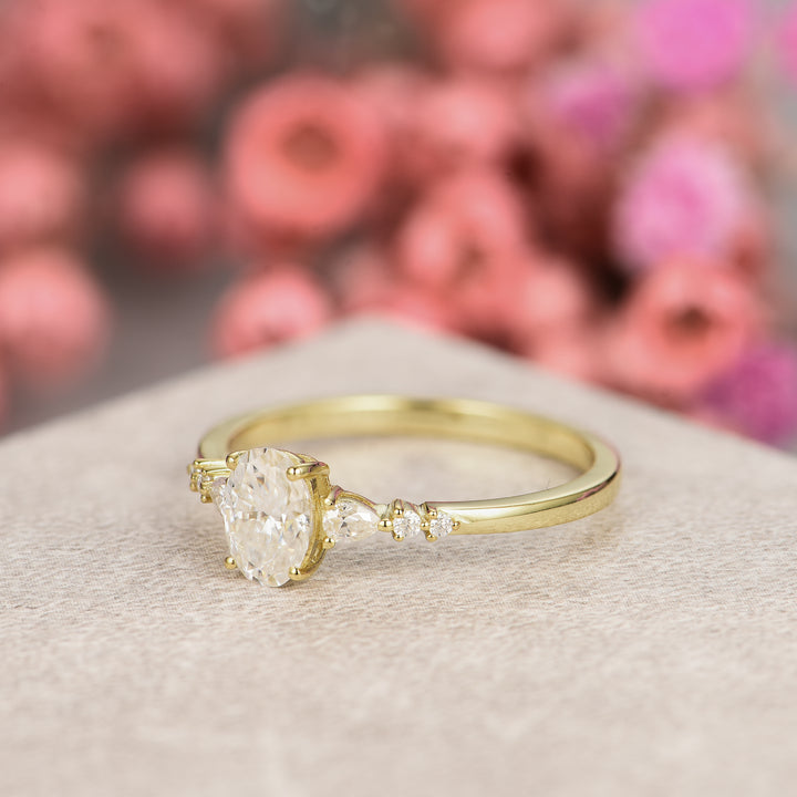 Silver Natural Moissanite Ring