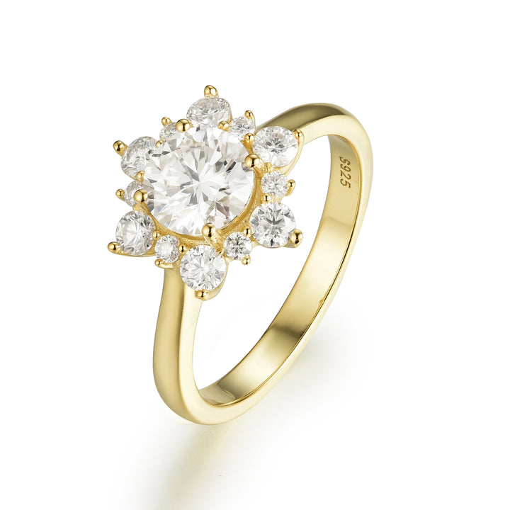 Silver Natural Moissanite Ring