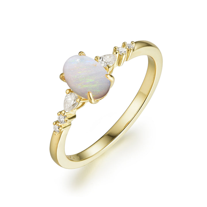Silver Natural Opal Ring
