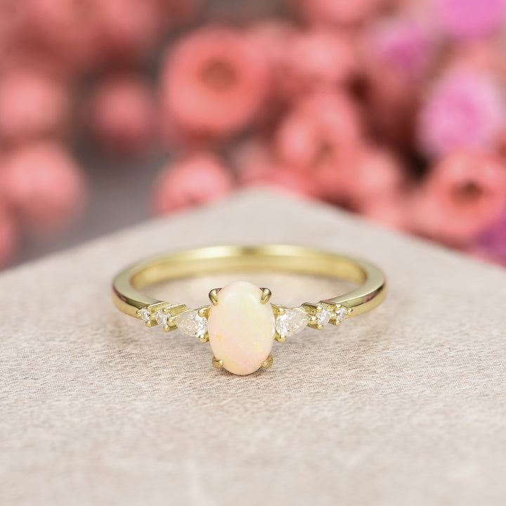 Silver Natural Opal Ring