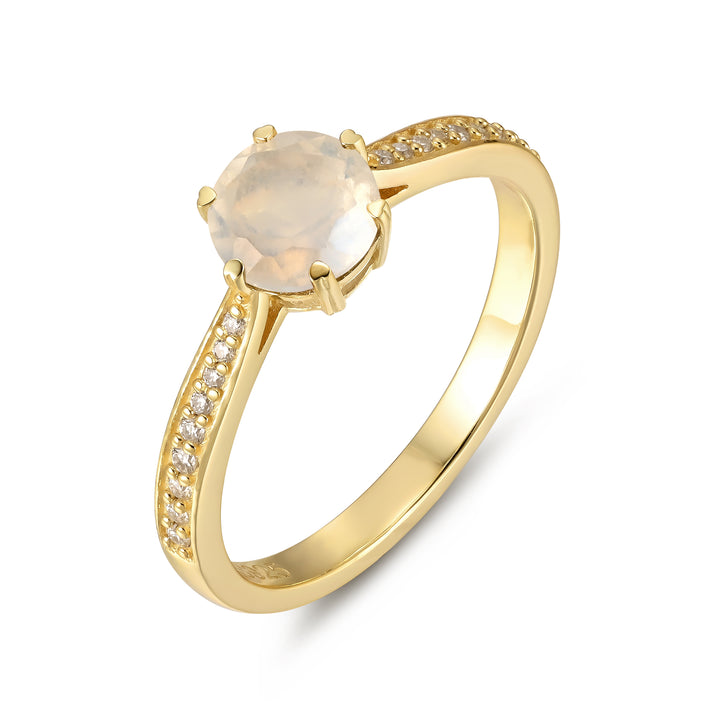 Silver Natural Moonstone Ring