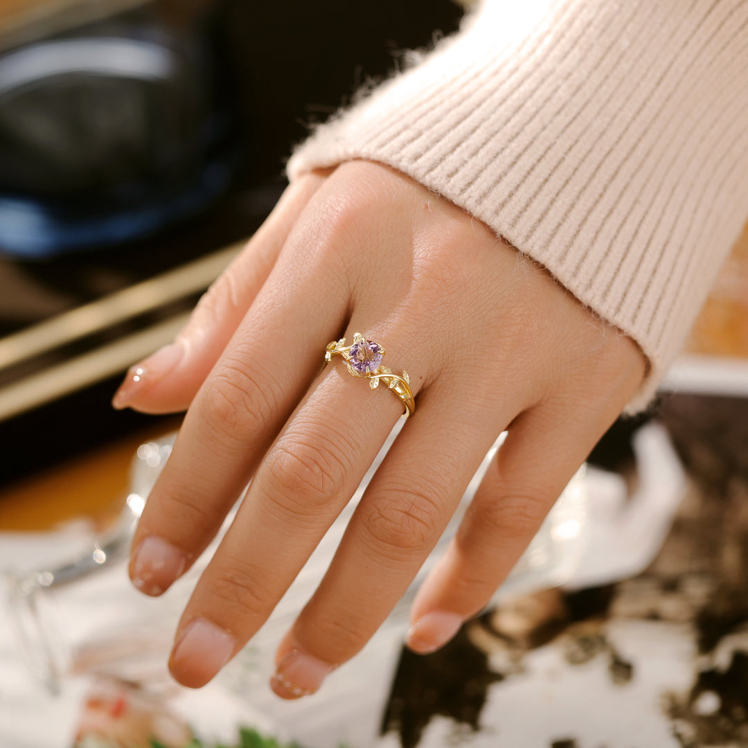 Silver Natural Amethyst Ring
