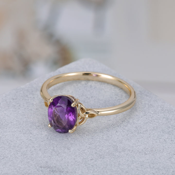 Silver Natural Amethyst Ring