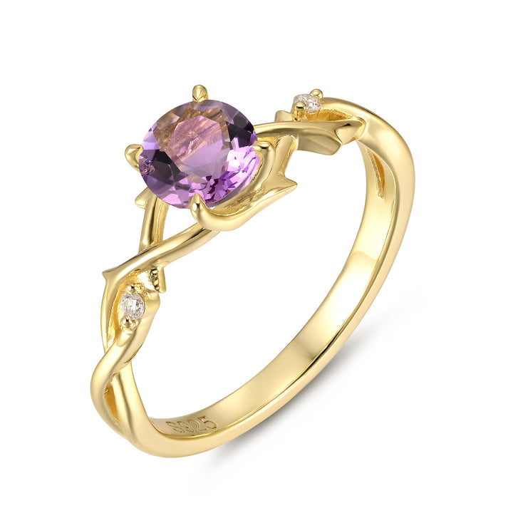 Silver Natural Amethyst Ring