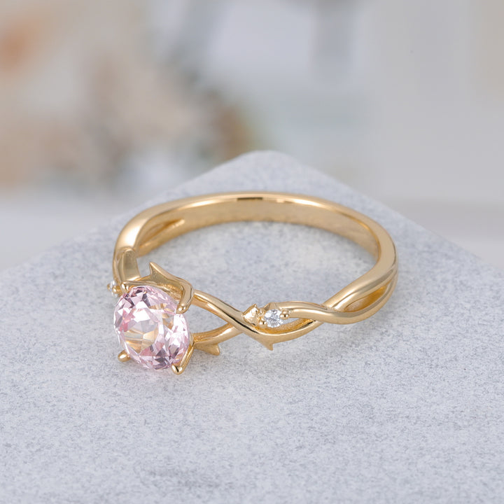 Silver Pink Sapphire Ring