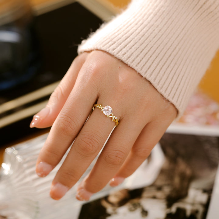 Silver Pink Sapphire Ring