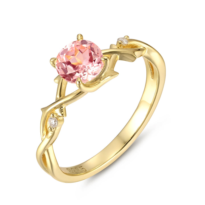 Silver Pink Sapphire Ring