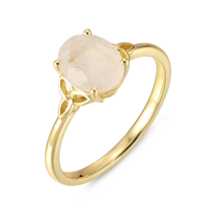 Silver Natural Moonstone Ring