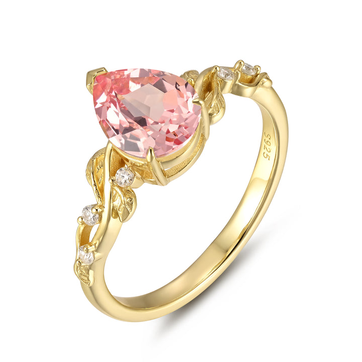 Silver Pink Sapphire Ring