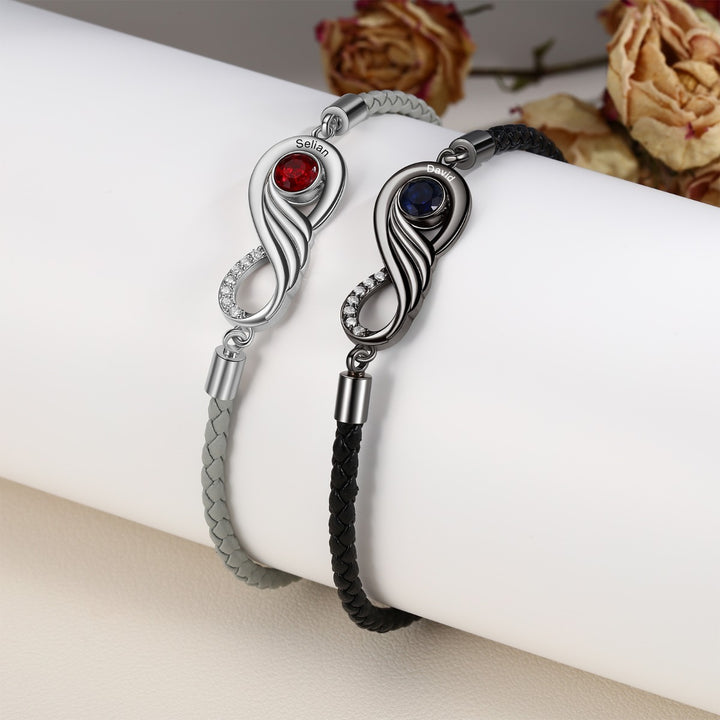 Rhodium Infinity Couple Bracelet
