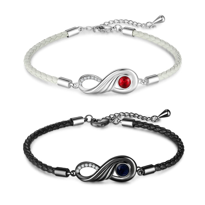 Rhodium Infinity Couple Bracelet
