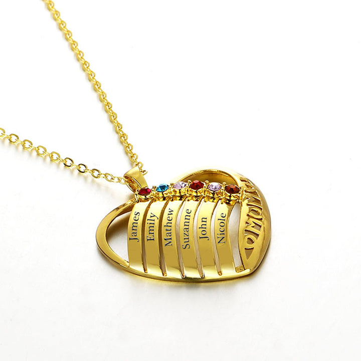 Heart Pendant with Birthstones