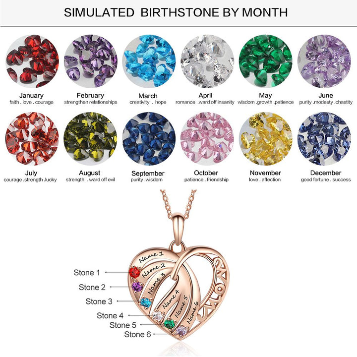 Birthstones Heart Necklace