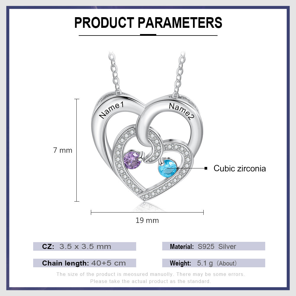 Double Hearts Zircon Necklace