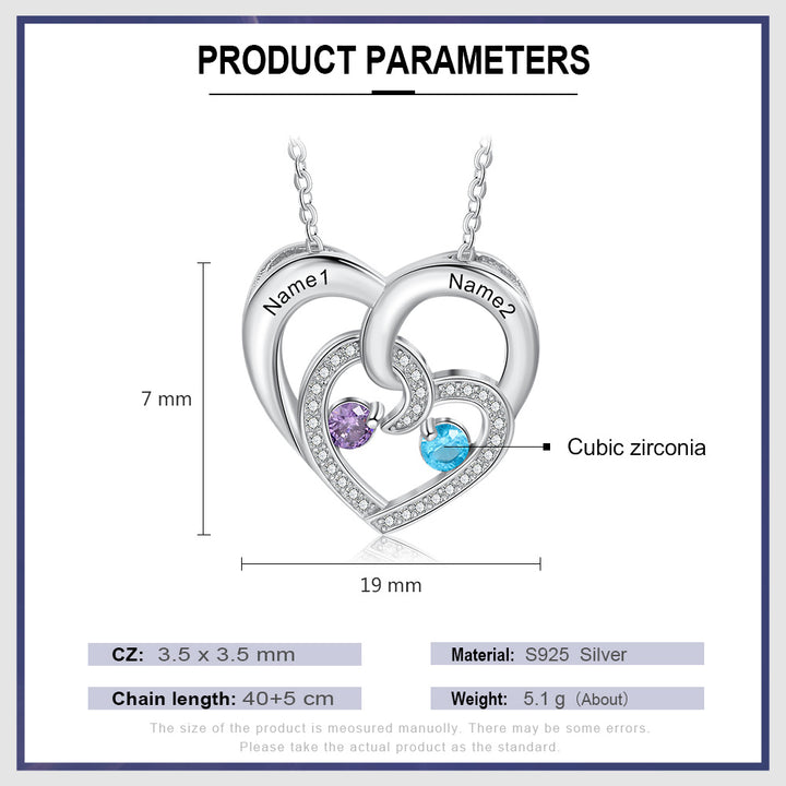 Double Hearts Zircon Necklace