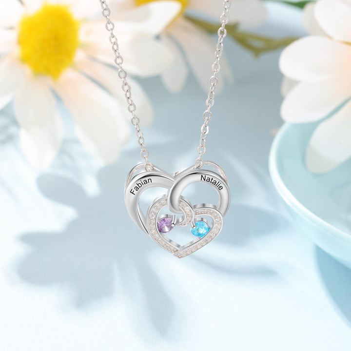 Double Hearts Zircon Necklace