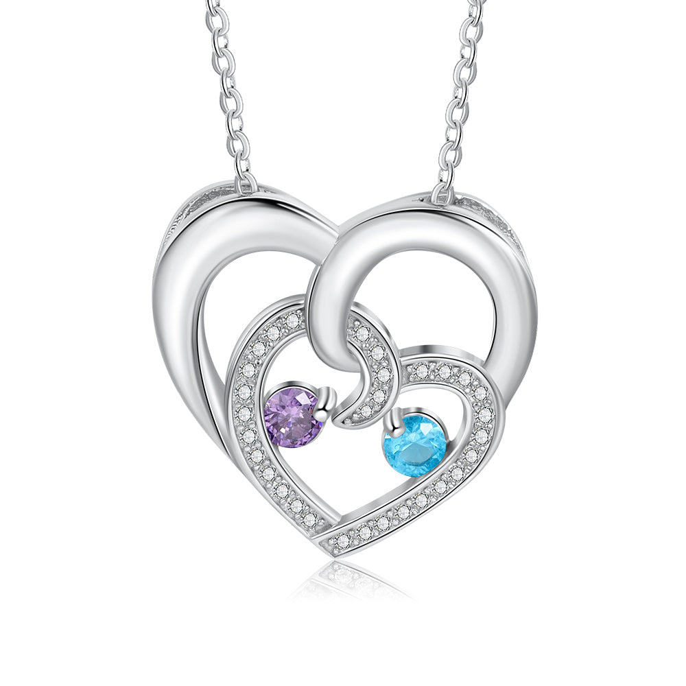 Double Hearts Zircon Necklace