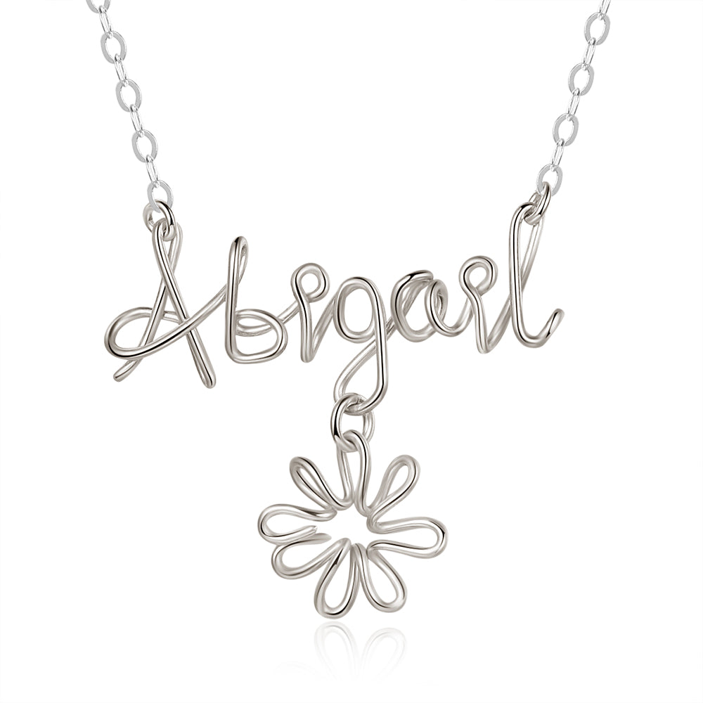 silver Custom Name Necklace
