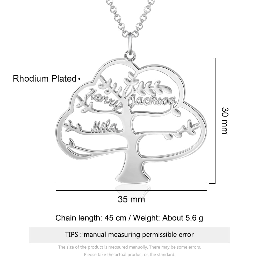 Rhodium Plated Name Necklace