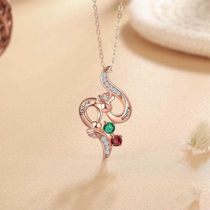 Silver Rose Flower Necklace