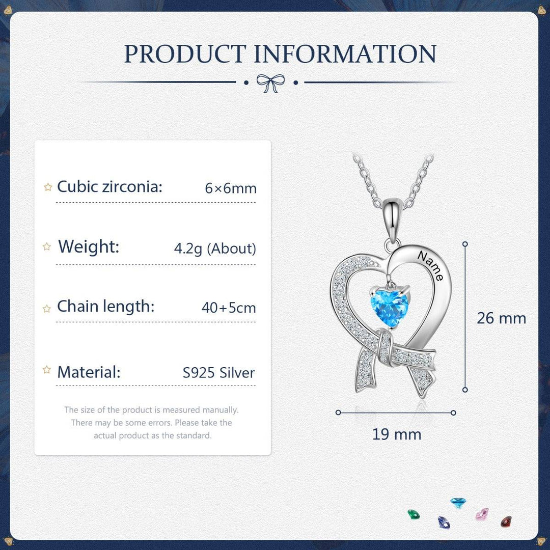 Birthstone Heart Necklace