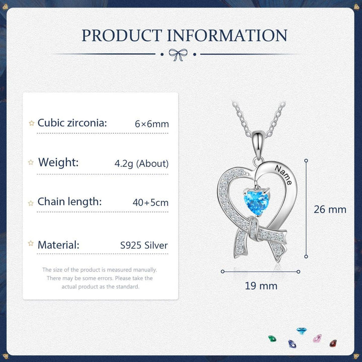Birthstone Heart Necklace