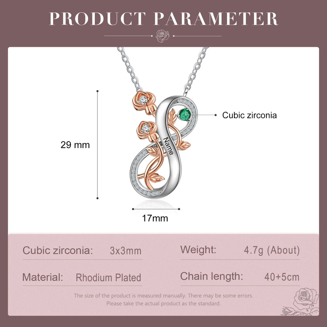 Rhodium Infinity Necklace