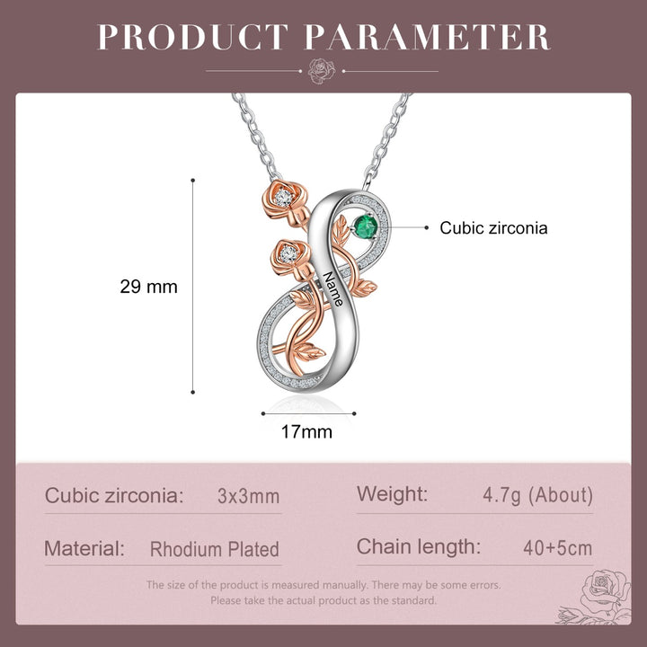 Rhodium Infinity Necklace