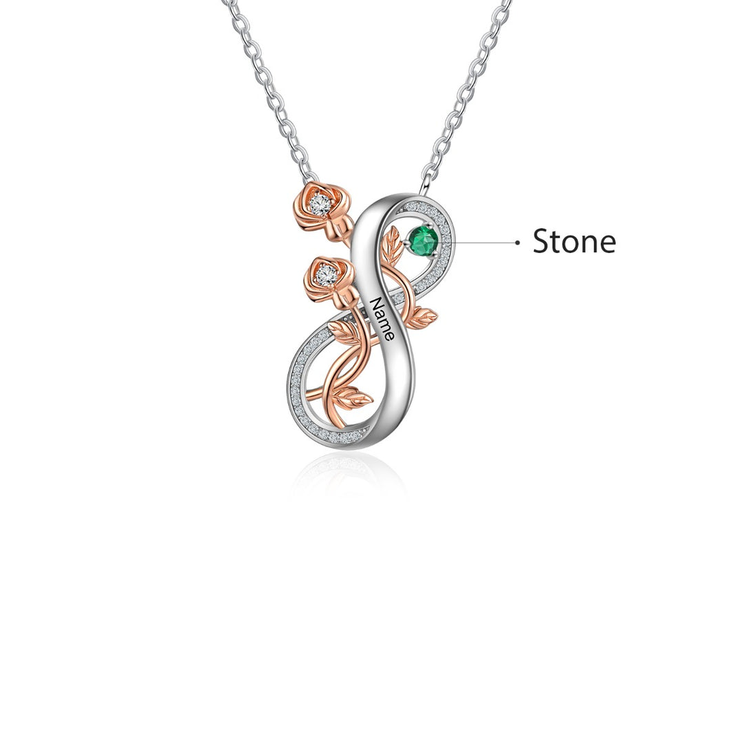 Rhodium Infinity Necklace