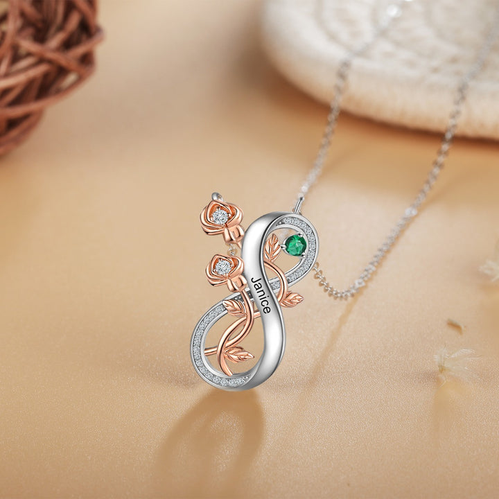Rhodium Infinity Necklace