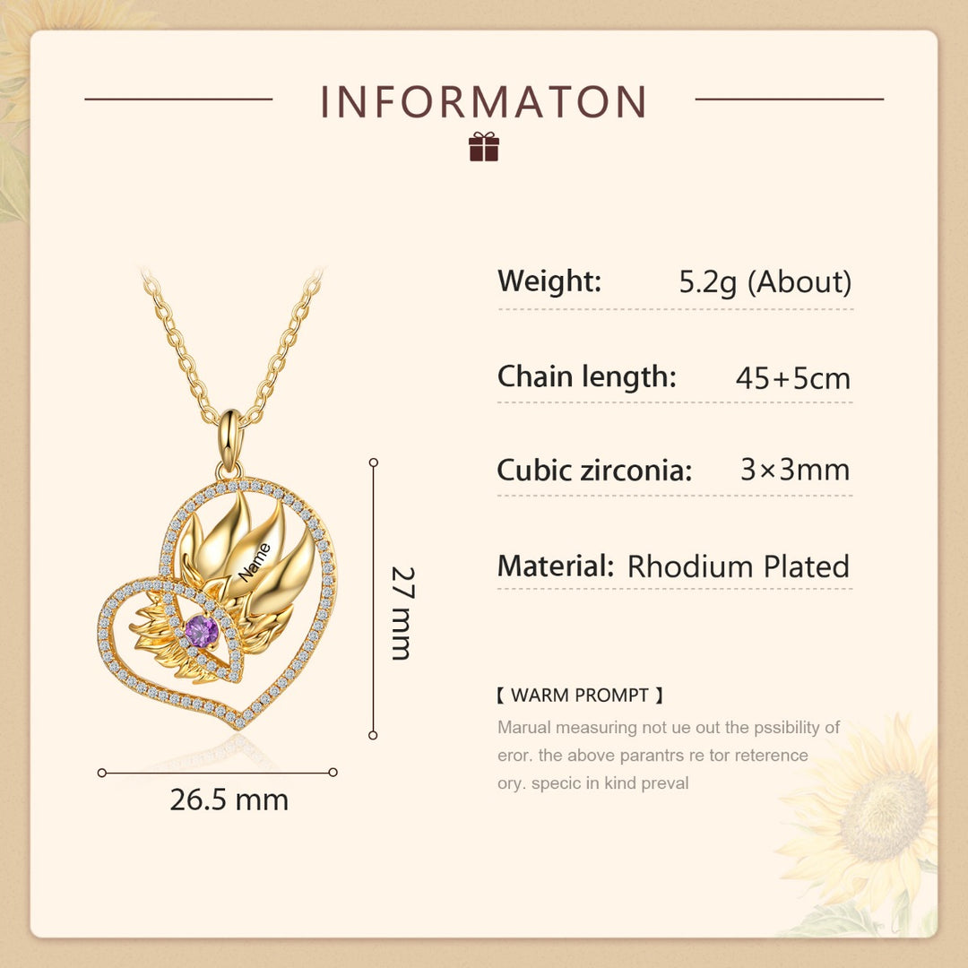 Rhodium Sunflower Necklace
