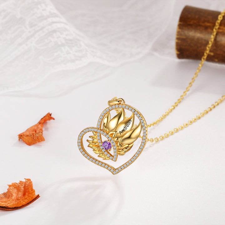 Rhodium Sunflower Necklace