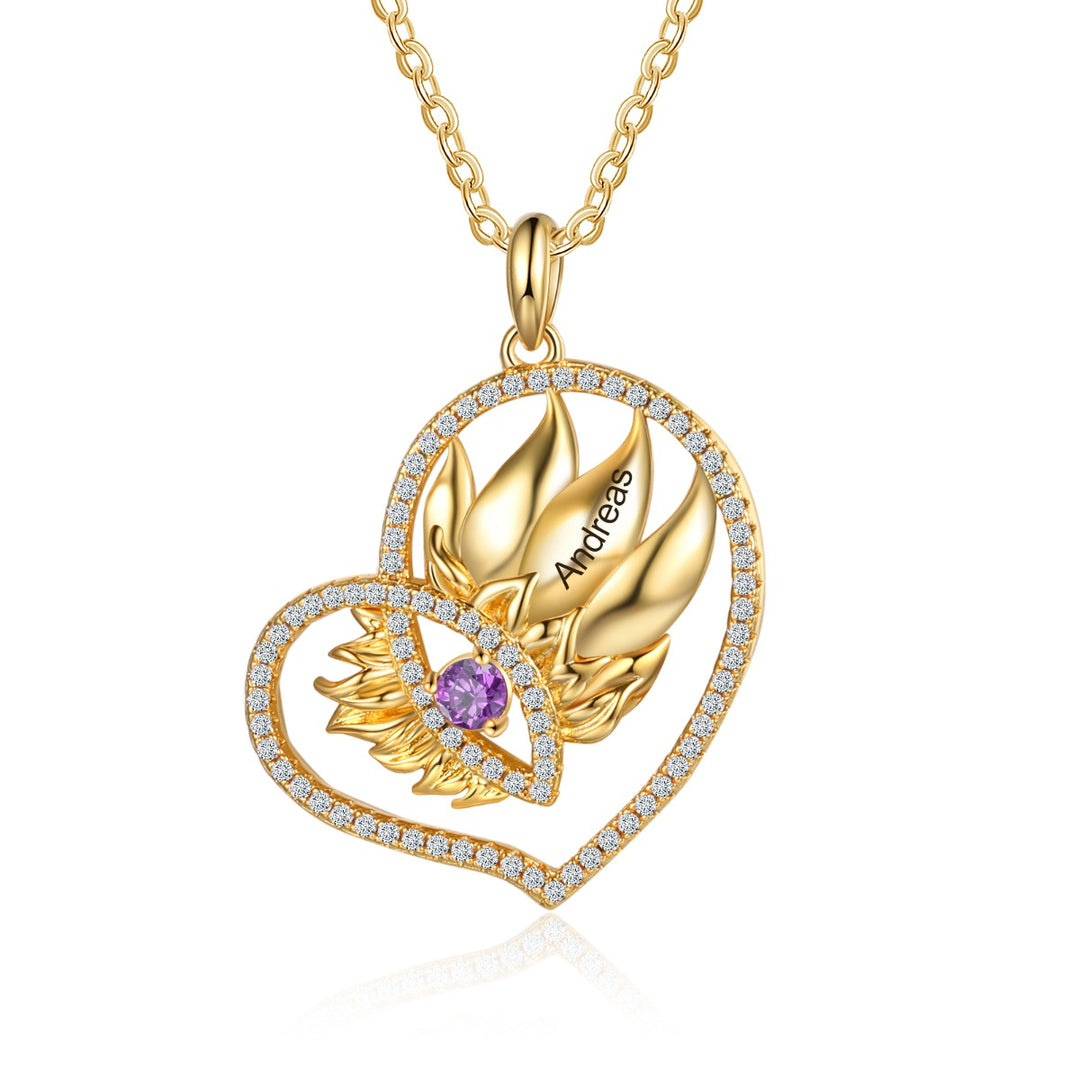 Rhodium Sunflower Necklace