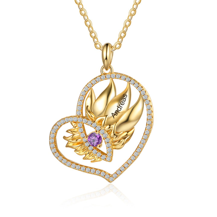 Rhodium Sunflower Necklace