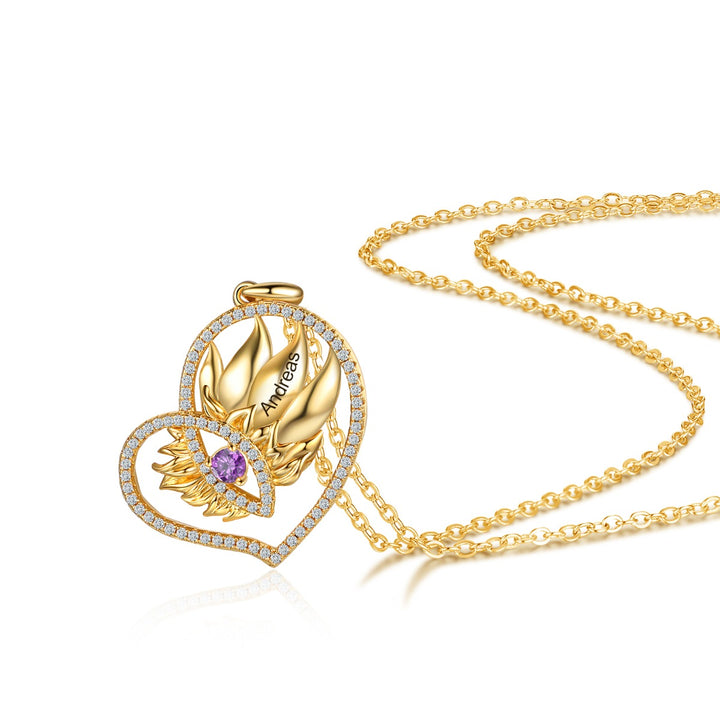 Rhodium Sunflower Necklace