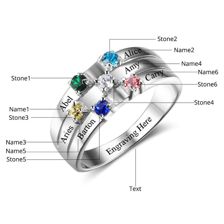 Birthstone Rings with Names