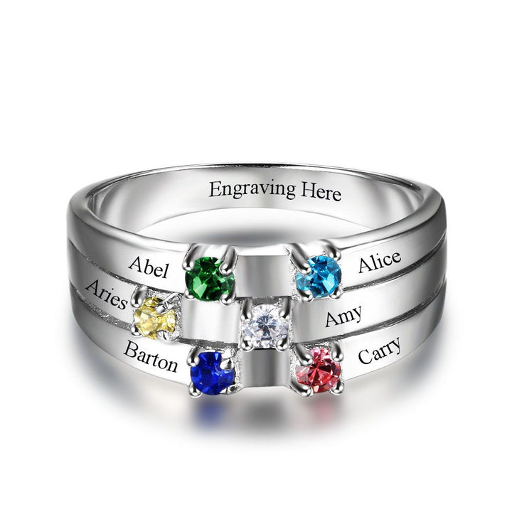 Birthstone Rings with Names