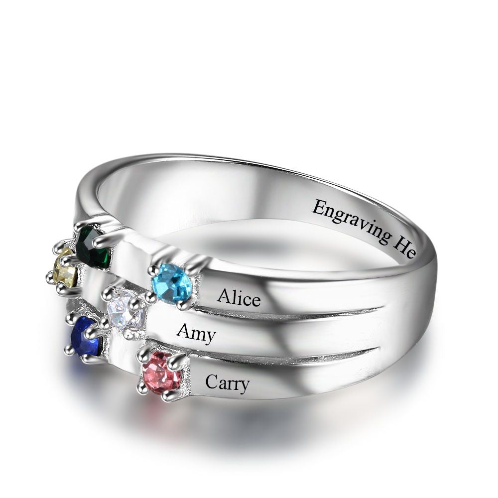 Birthstone Rings with Names