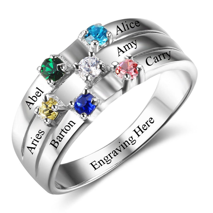 Birthstone Rings with Names