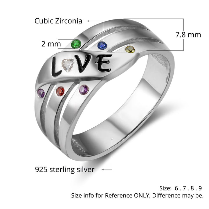 Sterling Silver Birthstone Ring