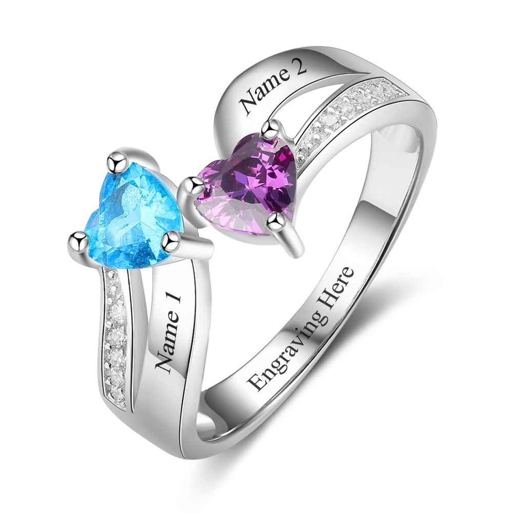 Birthstone & Engraved Ring