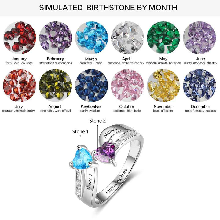Birthstone & Engraved Ring