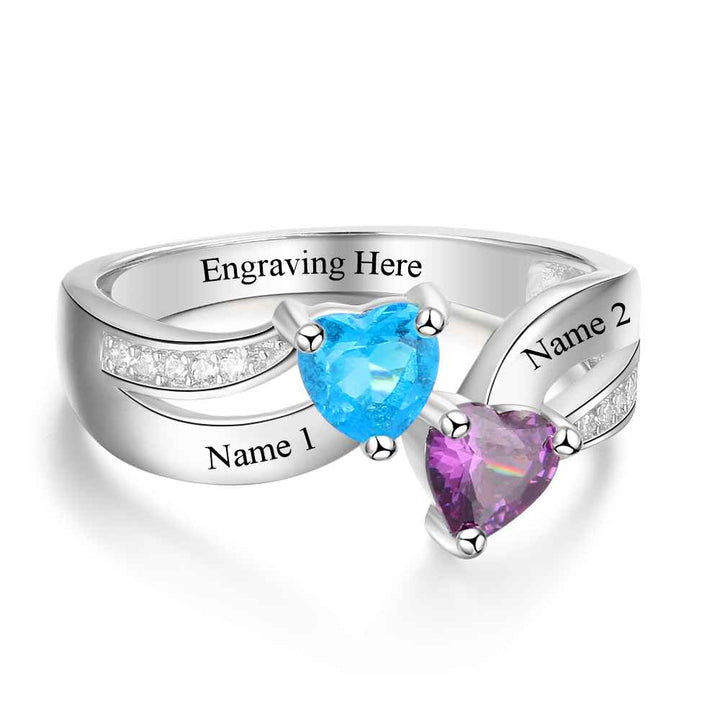 Birthstone & Engraved Ring