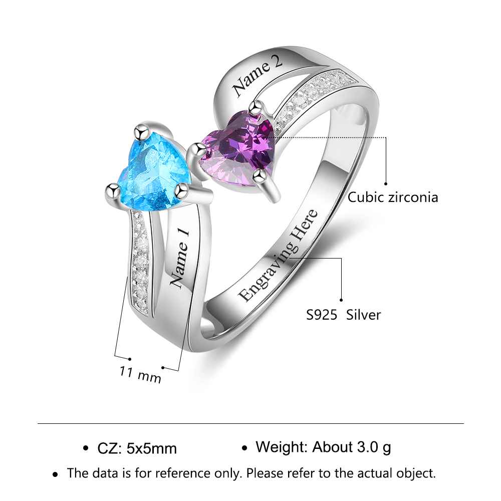 Birthstone & Engraved Ring