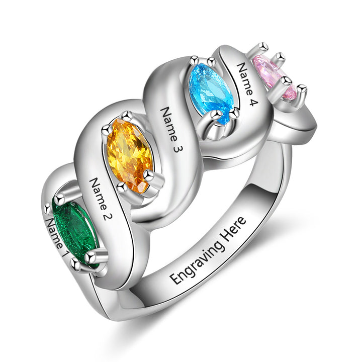 Silver Cubic Zirconia Name Rings