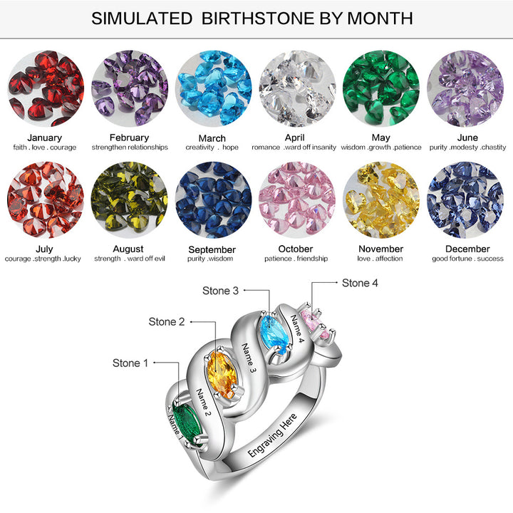Silver Cubic Zirconia Name Rings