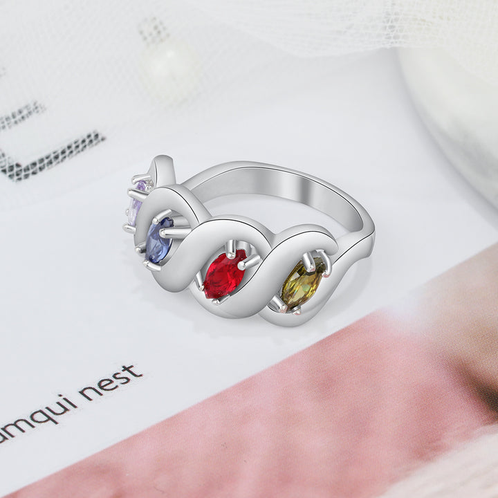 Silver Cubic Zirconia Name Rings