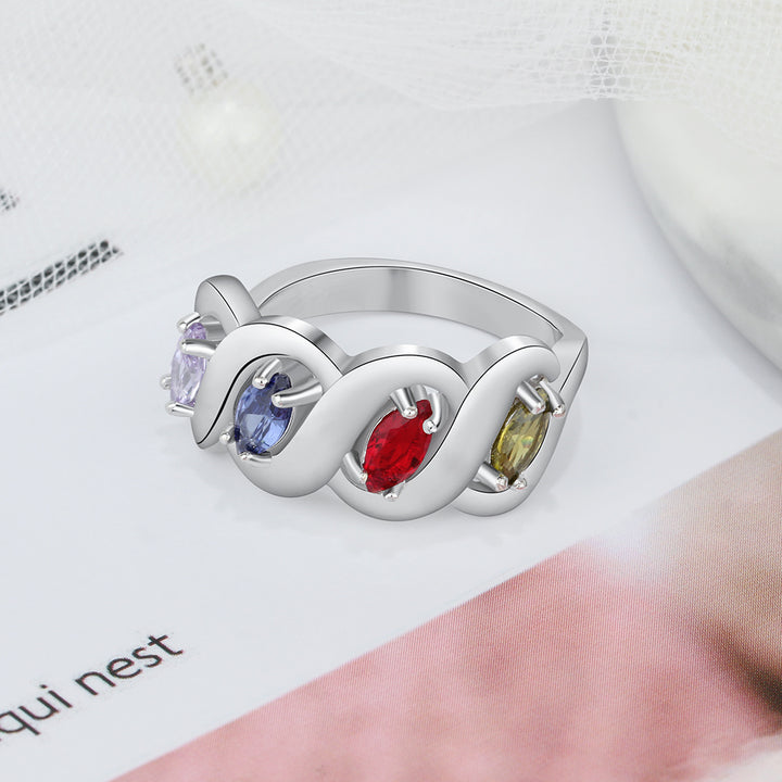 Silver Cubic Zirconia Name Rings