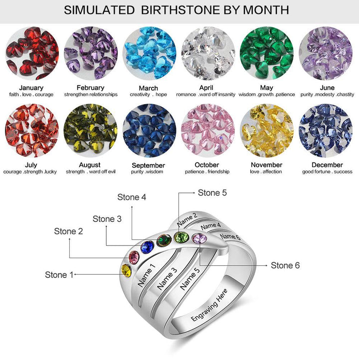 Birthstone & Engraved Ring