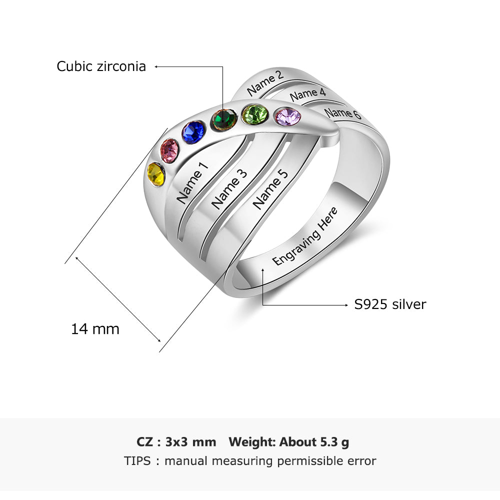 Birthstone & Engraved Ring